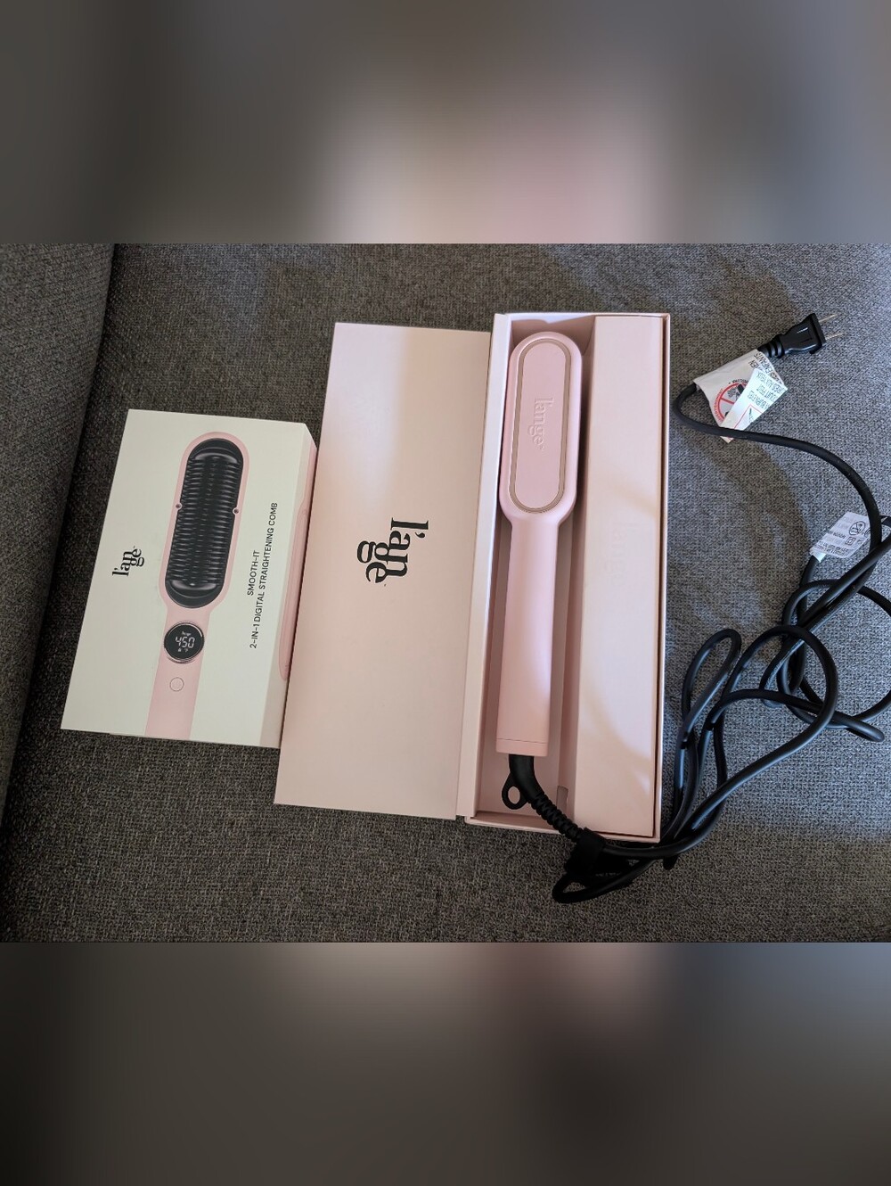 L'ange Smooth-It 2-in-1 Digital Straightening Comb in Blush. Like new In Box
